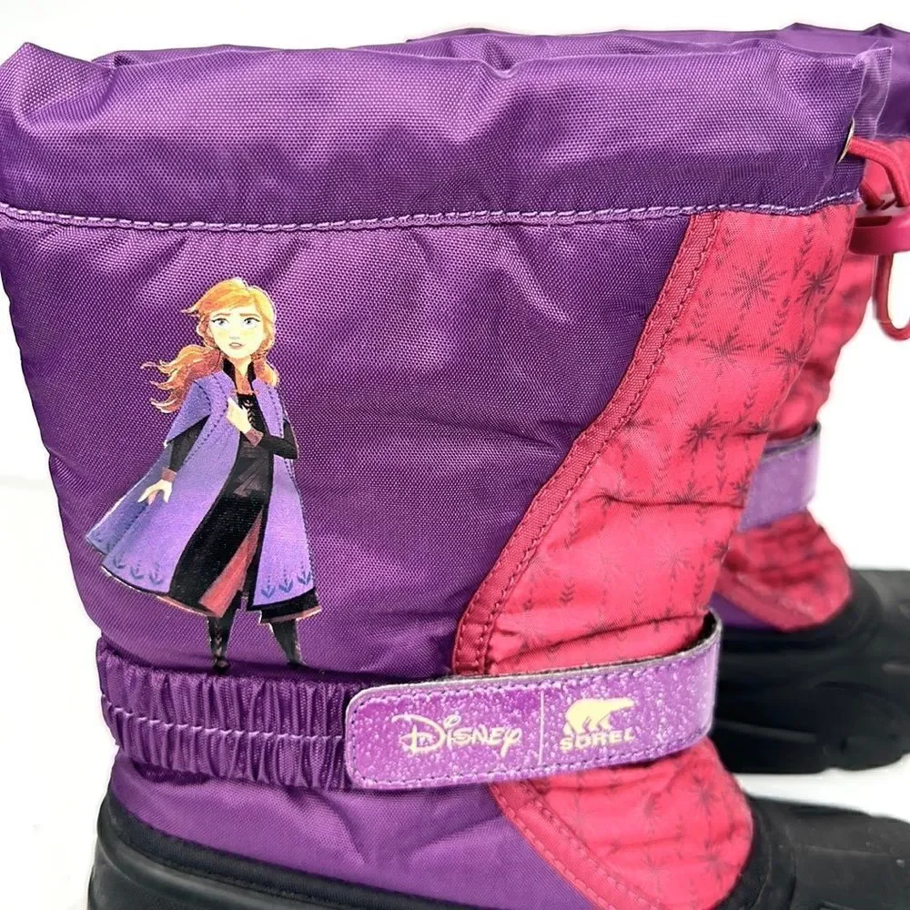 Sorel Disney Anna Frozen 2 Youth Boots Purple Black Girls Youth Size 3 EUC!